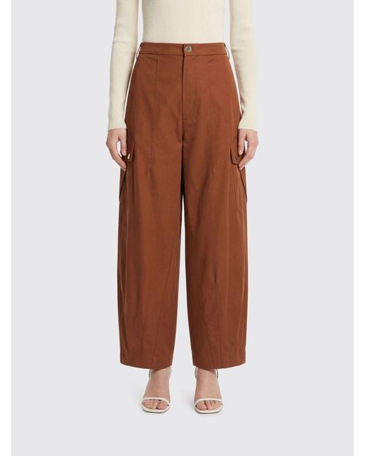 Pinko Brown Cotton Cargo Trousers
