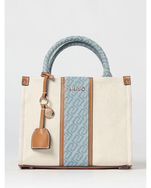 Liu Jo Blue Striped Canvas Bag