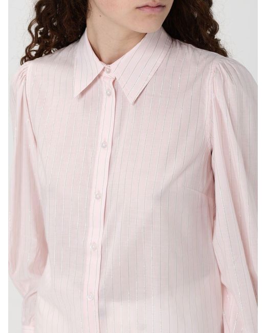 Twinset Pink Striped Cotton Shirt