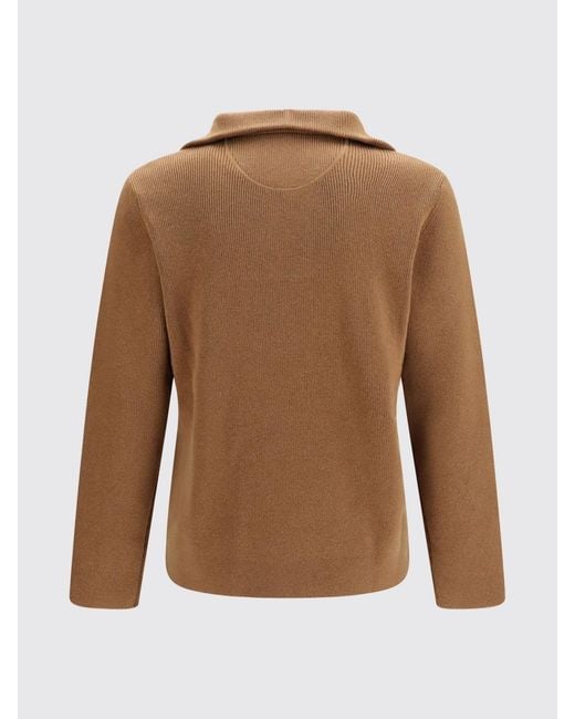 Valentino Garavani Blue Cotton Turtleneck Jumper With Half-Zip Closure for men