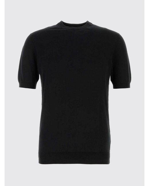 Pull Basique À Col Rond En Coton Fedeli pour homme en coloris Black