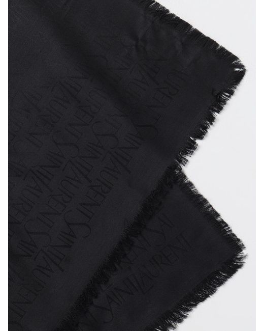 Sciarpa in seta e lana di Saint Laurent in Black da Uomo