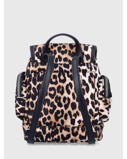 Ganni Multicolor Animal Print Recycled Nylon Backpack