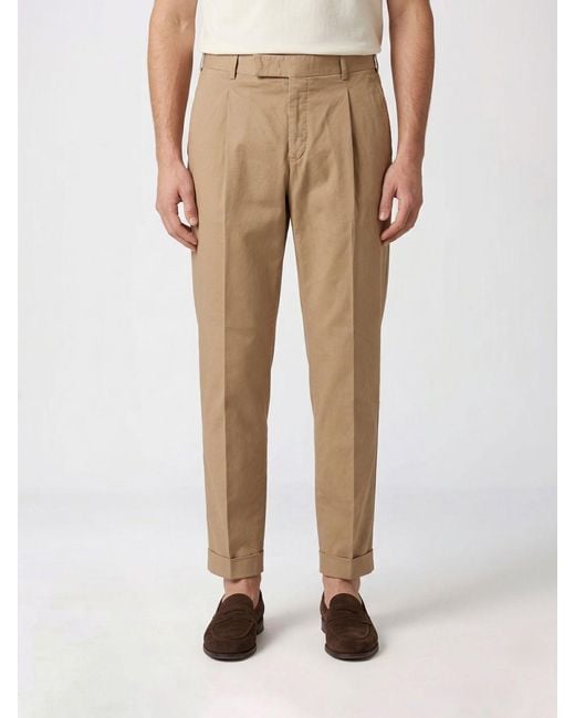 PT01 Natural Stretch Cotton Tailored Trousers for men