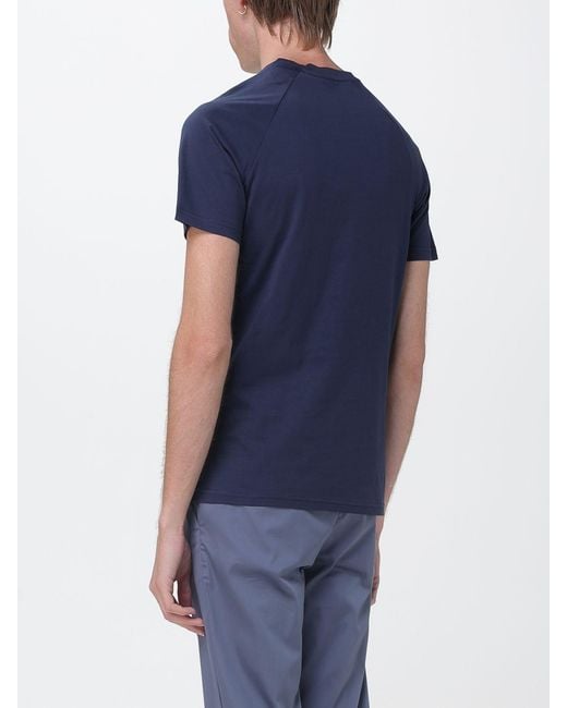 Boss Blue Cotton T-Shirt With Mini Logo for men