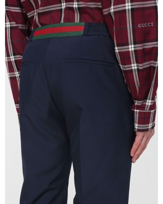 Gucci Blue Technical Fabric Track Pants for men