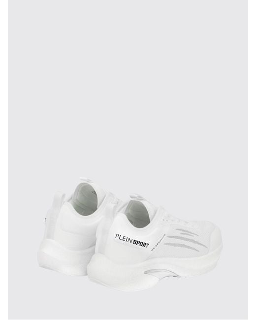 Philipp Plein White Ps/Sprint-78 Two-Tone Mesh Trainers With Printed Logo for men