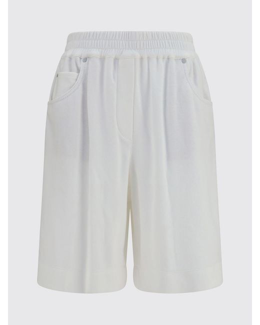 Brunello Cucinelli White Cotton Shorts