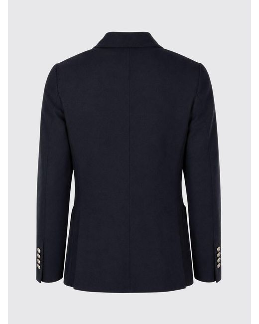 Eleventy Blue Double-Breasted Cotton-Blend Blazer With Peak Lapels for men