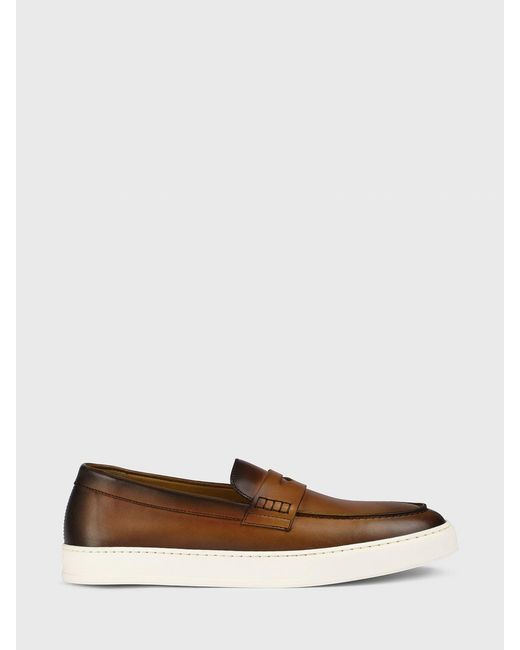 Doucal's White Leather Loafers for men