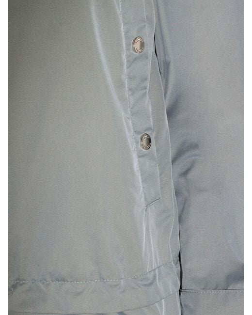 Moorer Gray Short Technical Fabric Windbreaker Jacket With Hood And Zip Closure