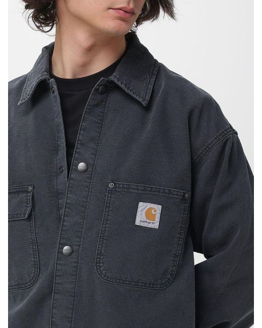 Carhartt Blue Parrish Ribbed Cotton Overshirt for men