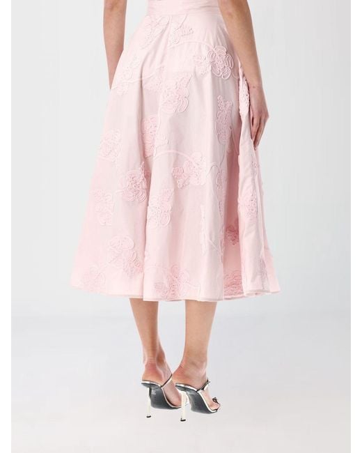 ROTATE BIRGER CHRISTENSEN Pink Cotton Midi Skirt