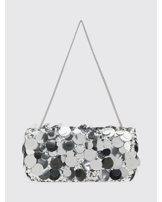 Rabanne White Sparkle Baguette Bag