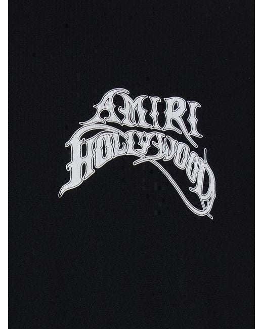 Amiri Black Relaxed Fit Cotton T-Shirt With Contrast Logo for men