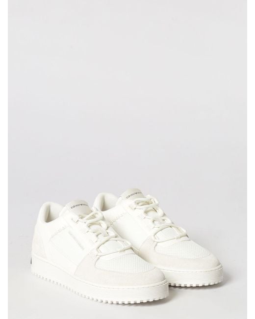 Emporio Armani Natural Mesh And Suede Sneakers for men