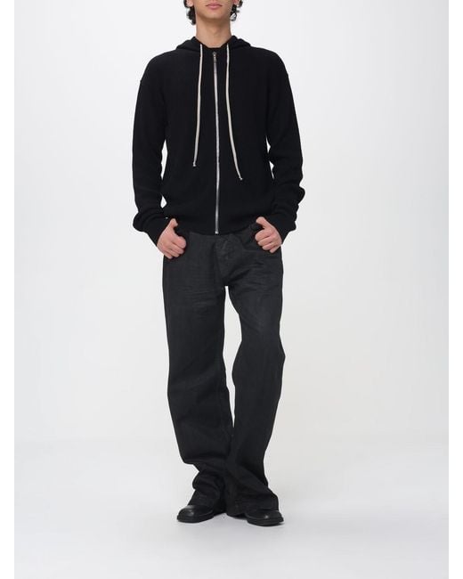 Rick Owens Blue Hooded Cardigan for men