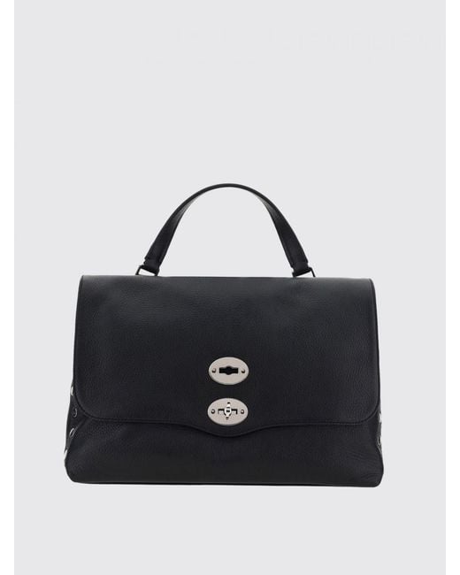 Zanellato Black Postina Grained Leather Bag