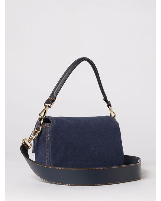 Fendi Blue Reversible Cotton Denim Baguette Bag