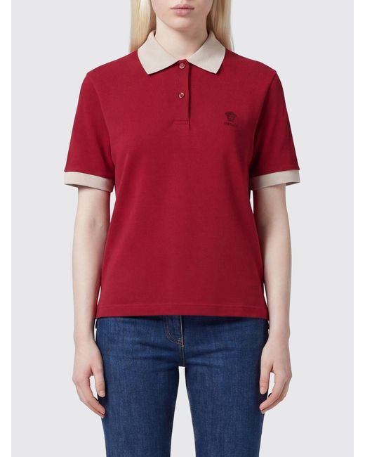Versace Red Medusa Cotton Polo Shirt