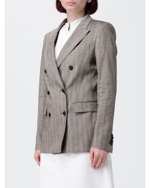 Tagliatore Gray Cotton Blend Double-Breasted Blazer