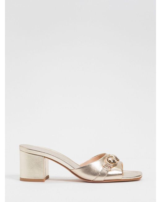 Twinset Natural Laminated Leather Mules