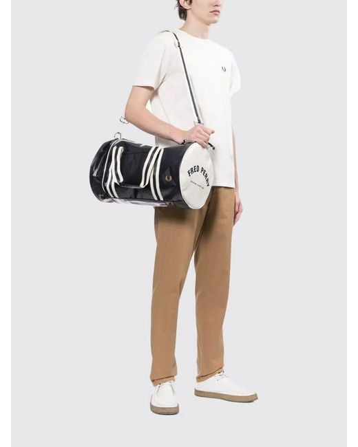 Fred Perry Blue Recycled Polyester Duffle Bag for men