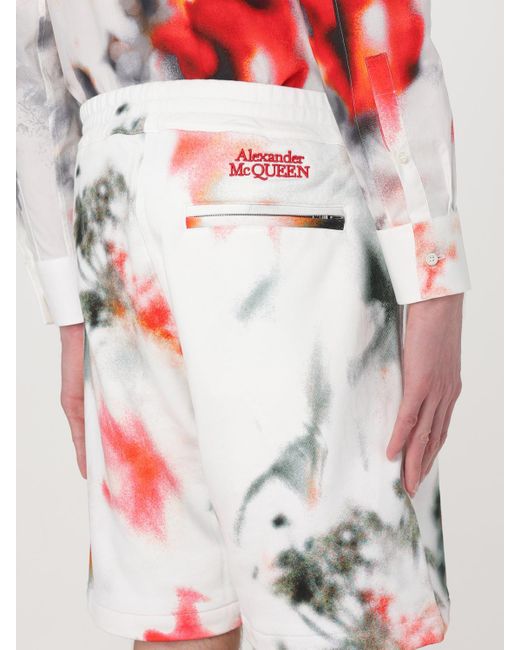Alexander McQueen Bermudas Mit Batikmuster in White für Herren