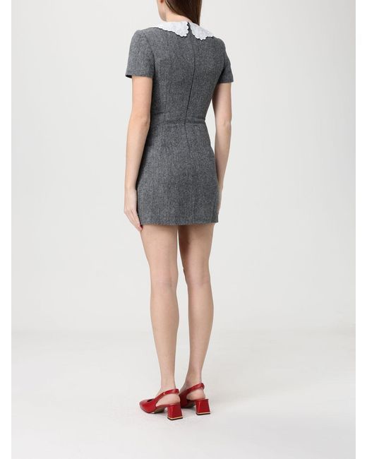 Self-Portrait Blue Wool Blend Mini Dress