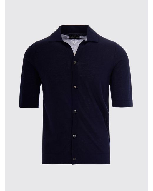 Ballantyne Blue Knitted Polo Shirt for men