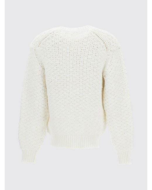 Comme des Garçons White Comme Des GarÇ Ons Crewneck Long-Sleeved Cardigan With Ribbed Trims