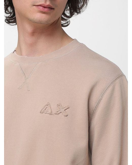Sun 68 Blue Cotton Crewneck Sweatshirt With Logo for men