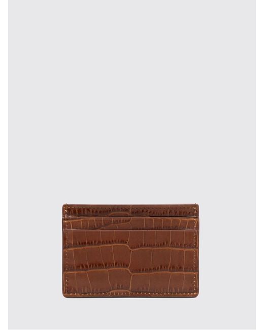 Tom Ford Brown Croc-Print Leather Card Holder for men
