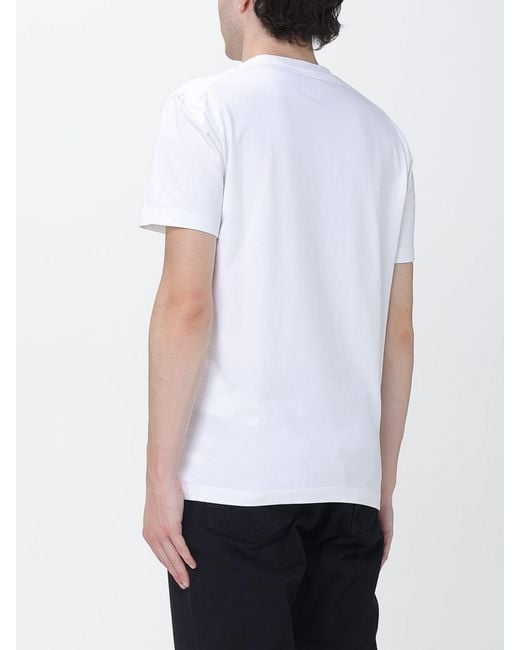 DSquared² White Slim Fit Cotton T-Shirt With Contrasting Logo Print for men