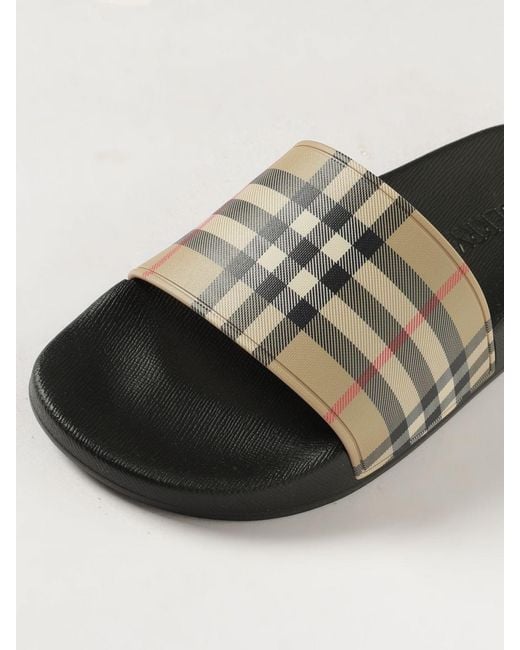 Burberry White Vintage Check Rubber Slides for men