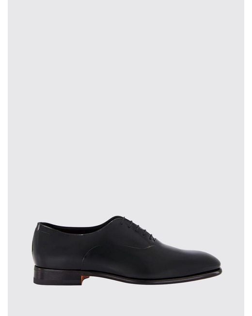 Santoni White Patent Leather Oxford Shoes for men