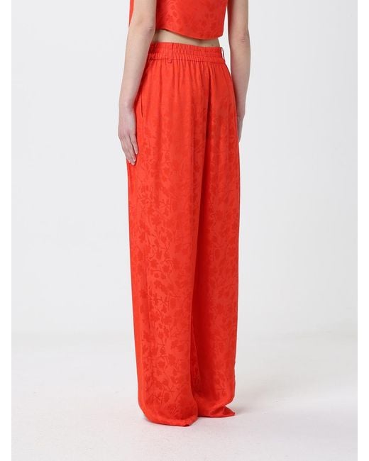 Pinko Red Bedonia Viscose Blend Palazzo Trousers