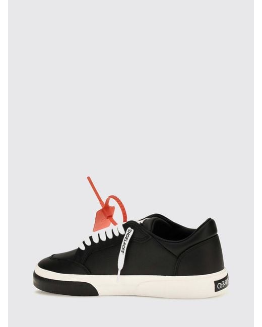 Off-White c/o Virgil Abloh White Vulcanized Grained Calfskin Sneakers With Arrow Logo for men