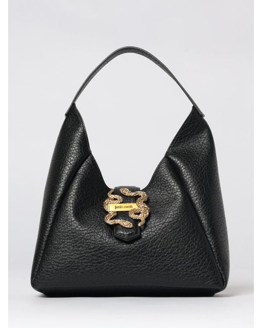 Just Cavalli Black Grained Faux Leather Bag