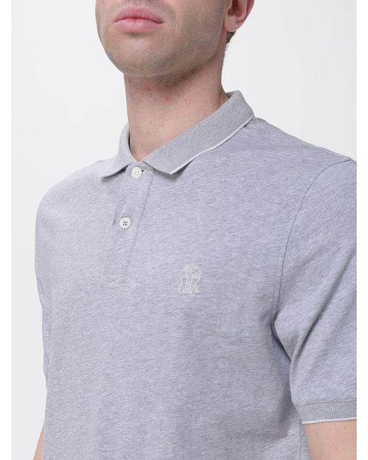Brunello Cucinelli Blue Cotton Polo Shirt for men