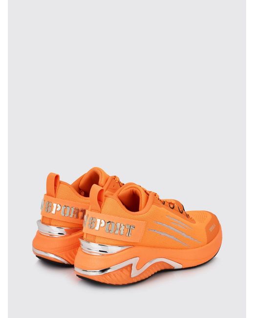 Philipp Plein Orange Mesh Sneakers for men