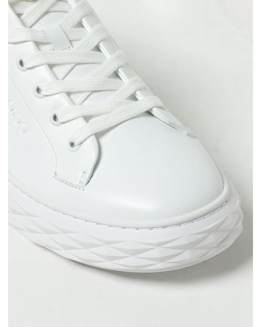 Sneakers Diamond in pelle di Jimmy Choo in White
