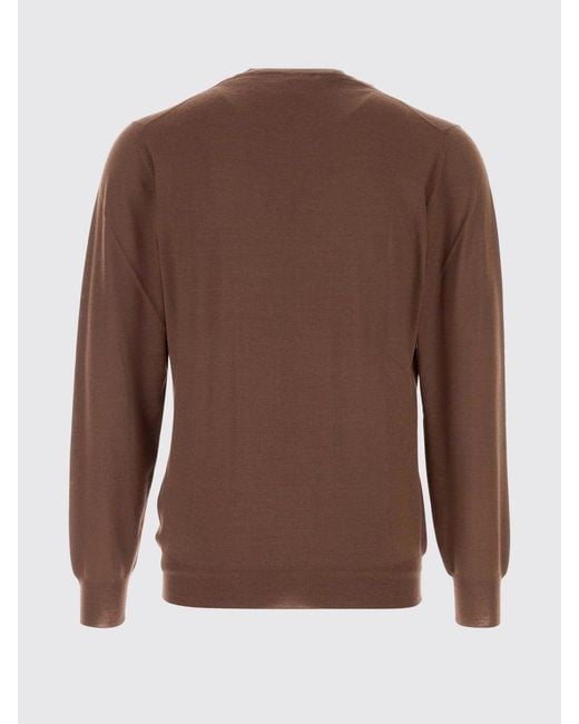 Fedeli Brown Virgin Wool Knit for men