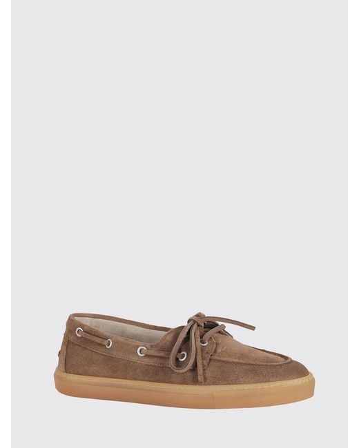 COPENHAGEN Brown Bicolour Leather And Canvas Boat Shoes