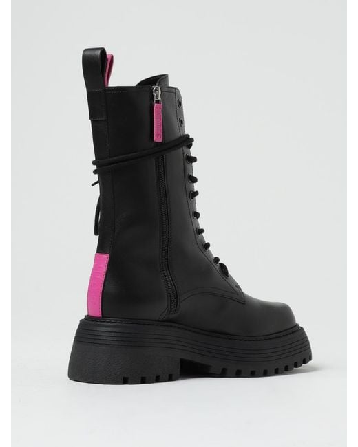 3Juin Black Flat Ankle Boots