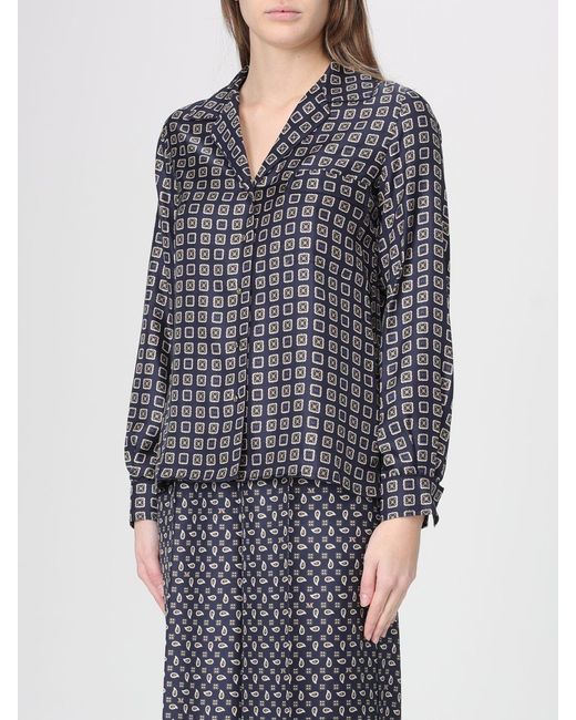 Max Mara Blue Disco Printed Silk Shirt