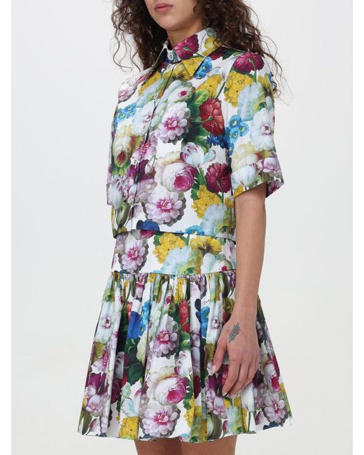Camicia in cotone stampato di Dolce & Gabbana in Multicolor