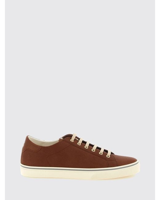 Brunello Cucinelli Brown Leather Sneakers for men