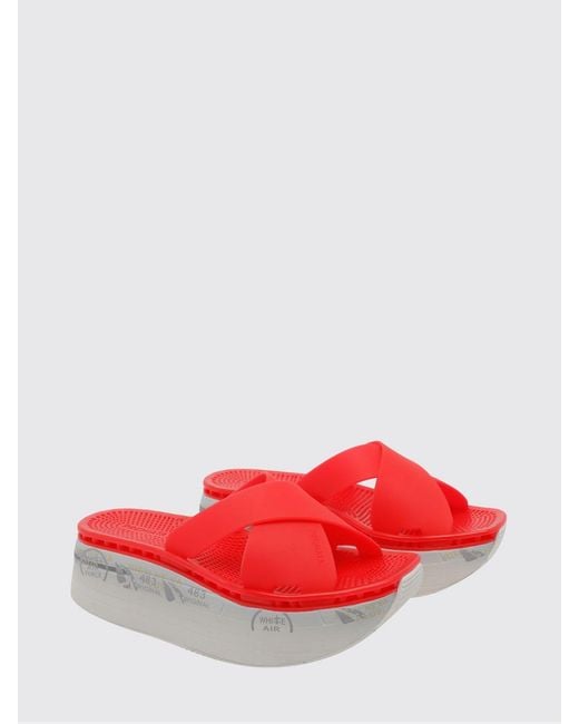 Premiata Red Moura Rubber Mules