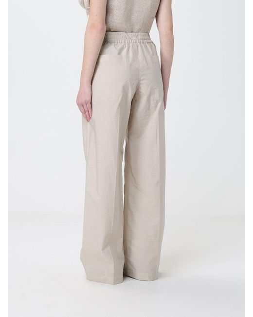 Brunello Cucinelli Natural Wide Leg Poplin Trousers
